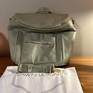 Fawn Design Diaper Bag. Beautiful light green for spring (sea glass).